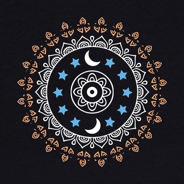 Moon Stars Mandala | Pattern by Denotation